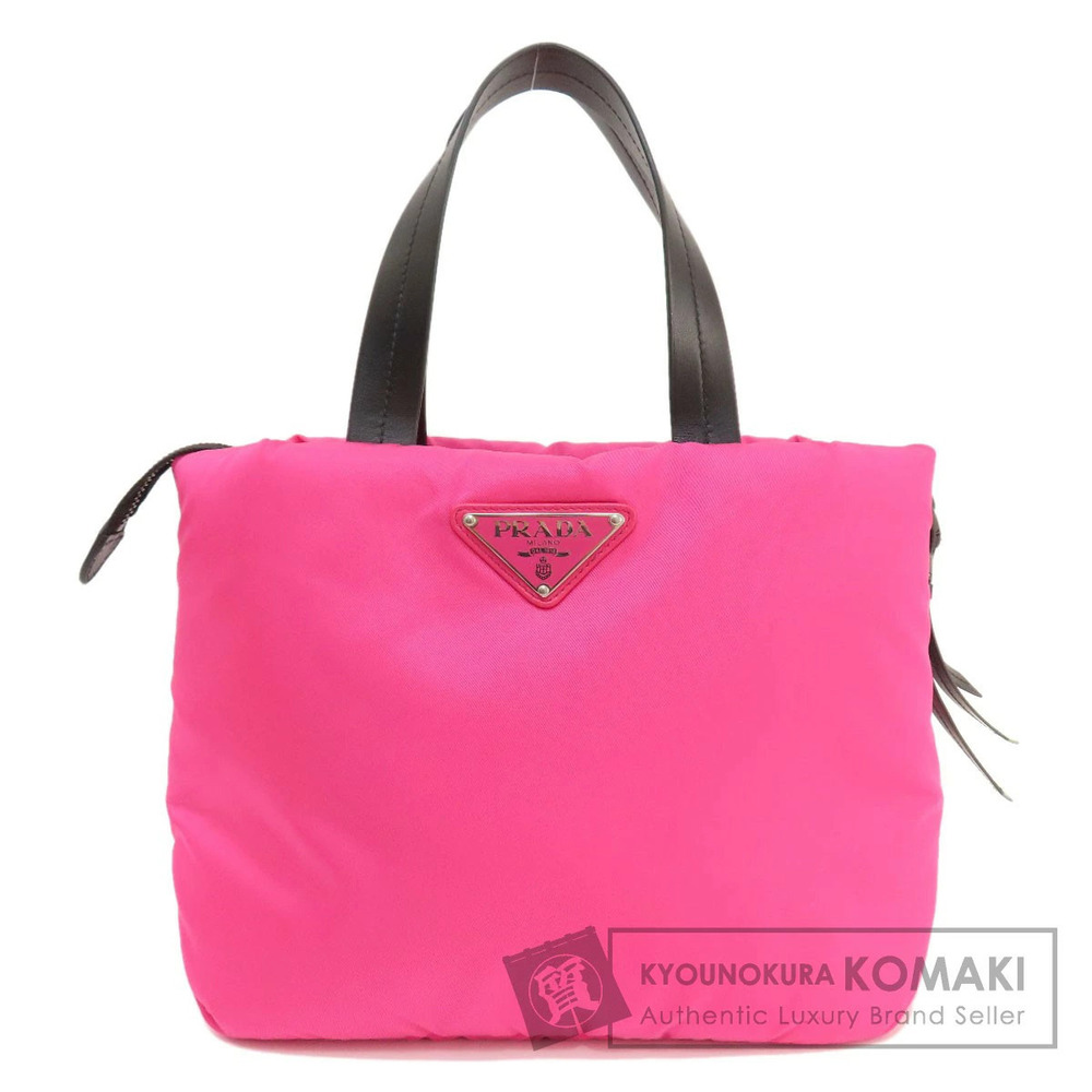 Prada Tessuto tote vibrant hot pink padded leather handles